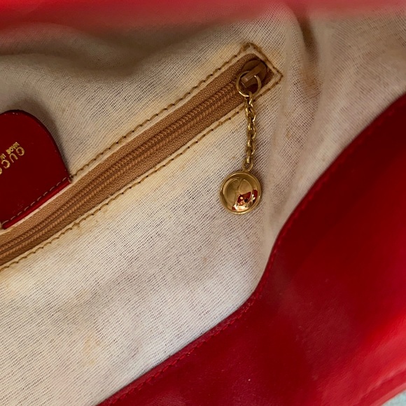 Vintage 90s Gucci Bamboo Handle Leather 2-Way Bag + COA - Picture 11 of 15